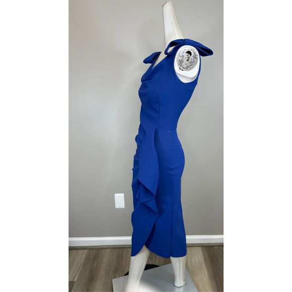 Chiara Boni La Petite Robe Waiko Ruffled Cocktail Midi-Dress Size US2 $750 - Picture 6 of 11